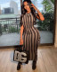 SC Casual Striped Tassel Long Dress YD-8624