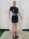 SC Casual Baseball Jacket Mini Skirt Two Piece Sets ARM-8328