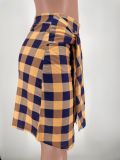 SC Casual Irregular Plaid Mini Skirt CQ-182