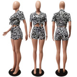 SC Casual Printed Shirt Shorts Two Piece Sets CM-8618