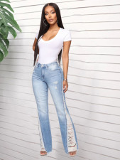 SC Plus Size Denim Ripped Hole Jeans Pants LX-5518