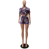 SC Casual Printed Shirt Shorts Two Piece Sets CM-8618