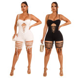 SC Sexy Lace-Up Hollow Out Skinny Romper CYA-9948
