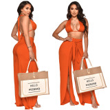 SC Sexy Solid Color Halter Top And Pants Two Piece Sets YF-K10105