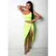 SC Solid One Shoulder Top And Skirt 2 Piece Sets YF-9268