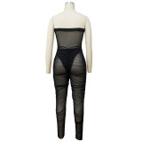 SC Sexy Tube Top Mesh See Through Jumpsuits YF-9871
