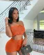 SC Sexy Knit Tube Top And Shorts Two Piece Sets CL-6139