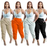 SC Solid Sports Lace-Up Pants SH-390348