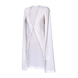 SC Plus Size Solid Cloak Sleeve Brazer Coat ZSD-G013