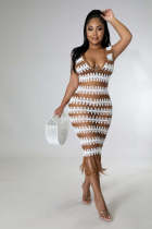 SC Sexy Crochet Hollow Out Sleeveless Midi Dress OSM-4367