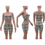 SC Plus Size Casual Cami Top+Shorts+Long Cloak 3 Piece Sets TK-6247