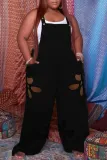 SC Plus Size Solid Hole Strap Jumpsuit ZDF-31216