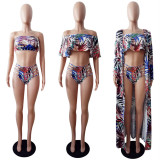 SC Floral Print Swimwear 4 Piece Sets LSL-6085