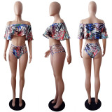 SC Floral Print Swimwear 4 Piece Sets LSL-6085