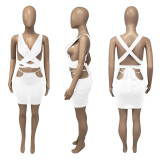 SC Sexy Hollow Out Bandage Two Piece Skirt Sets ME-S903