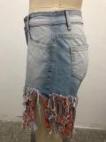 SC Plus Size Fashion Tassel Denim Shorts HSF-2095-2