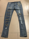 SC Fashion Chain Ripped Pencil Jeans XCFF- 243