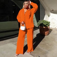 Solid Long Sleeve Two Piece Pants Sets MA-Y511