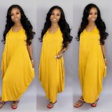 SC Casual Sleeveless Solid Color Loose Maxi Dress BMF-MM028
