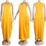 SC Casual Sleeveless Solid Color Loose Maxi Dress BMF-MM028