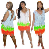 SC Sexy Sleeveless Knit Tassel Beach Dress CM-8620