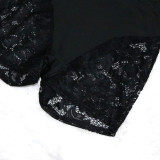 SC Black Lace Sexy Bra Shorts Two Piece Sets SH-390357
