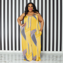 SC Plus Size Printed Sling Jumpsuit OSIF-22392