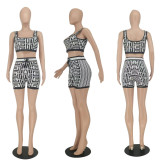 SC Casual Printed Tank Top And Shorts 2 Piece Sets LSF-92017