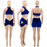 SC Sexy Halter Top Mini Skirt Two Piece Sets OY-6368