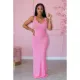 SC Solid Sleeveless Split Maxi Dress OMY-81030