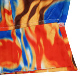 SC Tie Dye Print Long Sleeve Lace-Up 2 Piece Pants Sets YF-10169