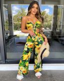 SC Floral Print Sexy Two Piece Pants Sets OY-6370