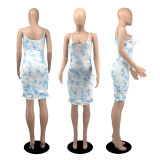 SC Sexy Printed Sleeveless Sling Bodycon Dress YIBF-60167