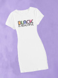 SC Casual Printed Short Sleeve O Neck T-Shirt Dress DAI-8390