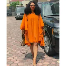 SC Solid Irregular Loose Midi Dress NM-8520