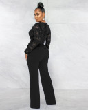 SC Sexy Lace Patchwork V Neck Jumpsuit MZ-2754