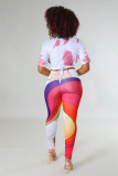 SC Sexy Printed Irregular Top And Pants 2 Piece Sets GEYF-68566