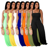 SC Solid Sleeveless Sling Wide Leg Jumpsuit TR-1218