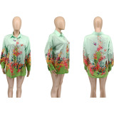 SC Floral Print Long Sleeve Shirt Top WMEF-20797