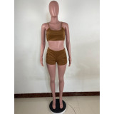 SC Solid Tank Top And Shorts Two Piece Sets LUO-3568