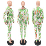 SC Sexy Printed Shirt And Pants Two Piece Sets CQ-187