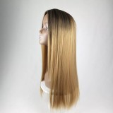 SC Gradient Color Middle Part Long Straight Wigs BMJF-K10