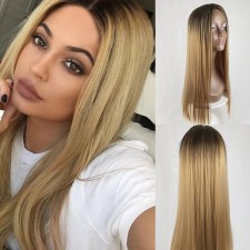 SC Gradient Color Middle Part Long Straight Wigs BMJF-K10