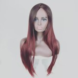 SC Gradient Color Middle Part Long Straight Wigs BMJF-K10