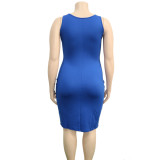 SC Plus Size Solid Sleeveless Bodycon Dress ONY-6011