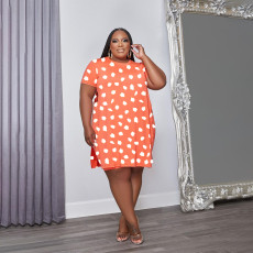 SC Plus Size Printed Split Top And Shorts 2 Piece Sets YAOF-80065