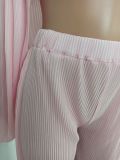 SC Solid Bra Top+Long Sleeve Shirt+Pants 3 Piece Sets YD-8637