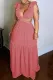 SC Sexy Ruffled V Neck Sleeveless Backless Hollow Maxi Dress BN-BN9335
