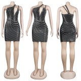 SC Plus Size Rhinestones Pearls Night Club Dress NY-2538