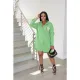 SC Letter Print Long Sleeve Loose Shirt Dress BN-B9335